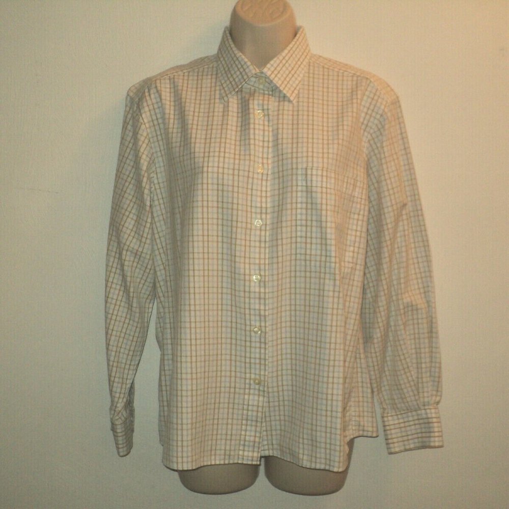 Via Condotti Size 10 Shirt Blouse Windowpane Check
